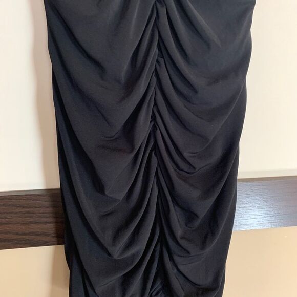 Love Tease Sexy Little Black Dress Bodycon evening cocktail mini dress ruched 6 - Picture 4 of 14